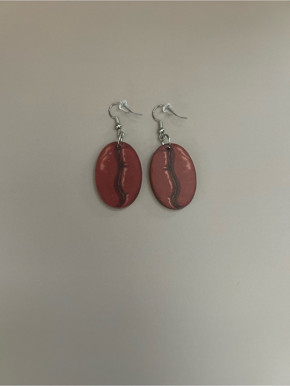 Coffee Bean Acrylic Dangle Earrings Brown Novelty Café Barista Gift